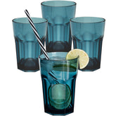 4x Campingglas aus Acryl 400ml - Trinkglas Acrylglas Wasserglas Kunststoff Camping Garten Echtglasoptik Picknick Becher Kinder Senioren Longdrink Coktail